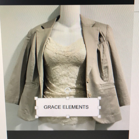 Macy’s Grace Elements Taupe 3/4 Sleeve Blazer 6P. - Picture 1 of 4